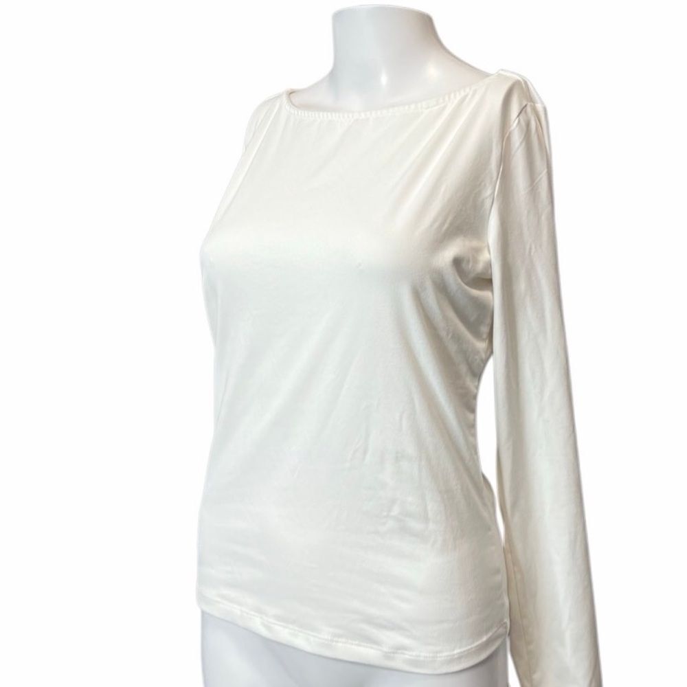 Trendy Queen Elegant White Long Sleeve Women's Top Size Medium